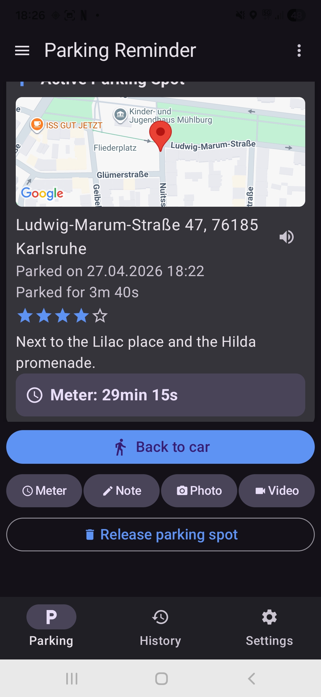Parking meter timer