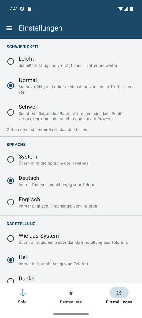 Einstellungen