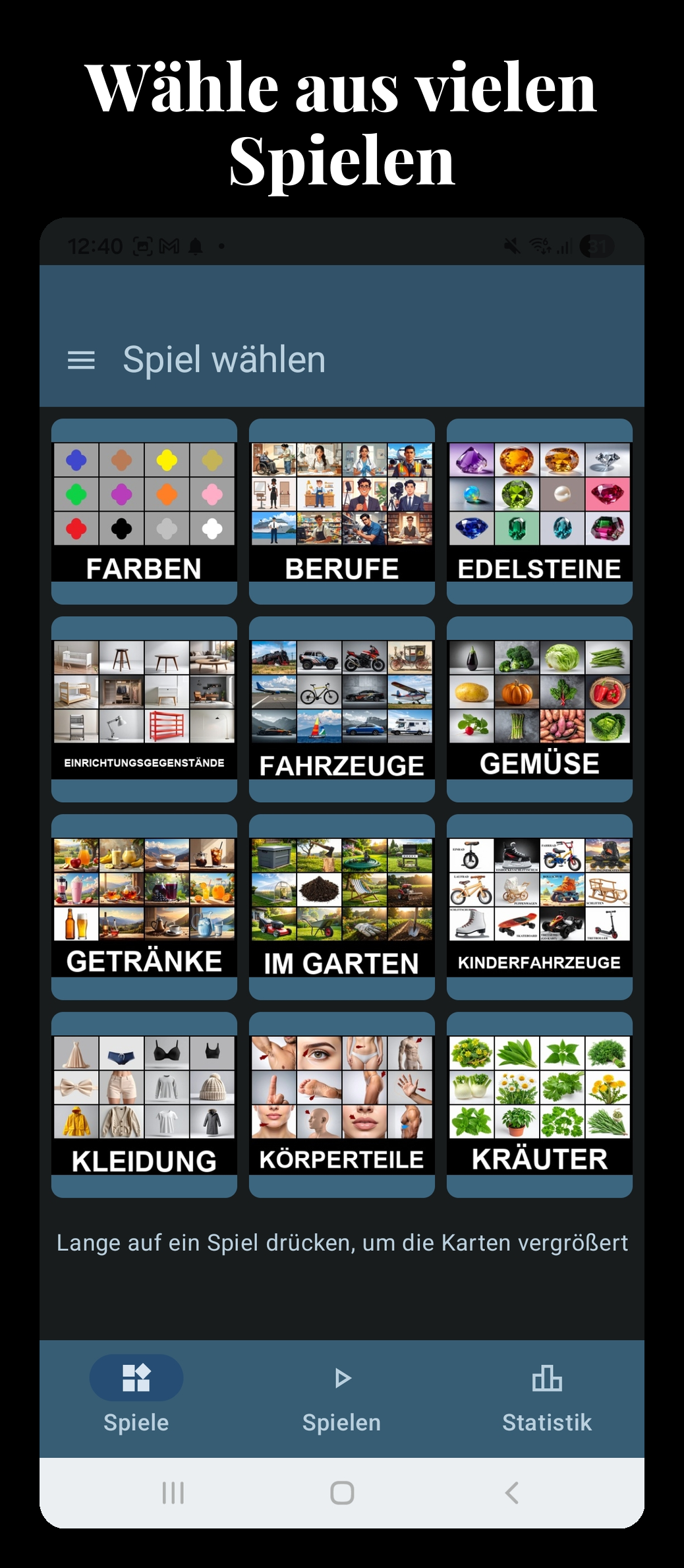 Spielauswahl