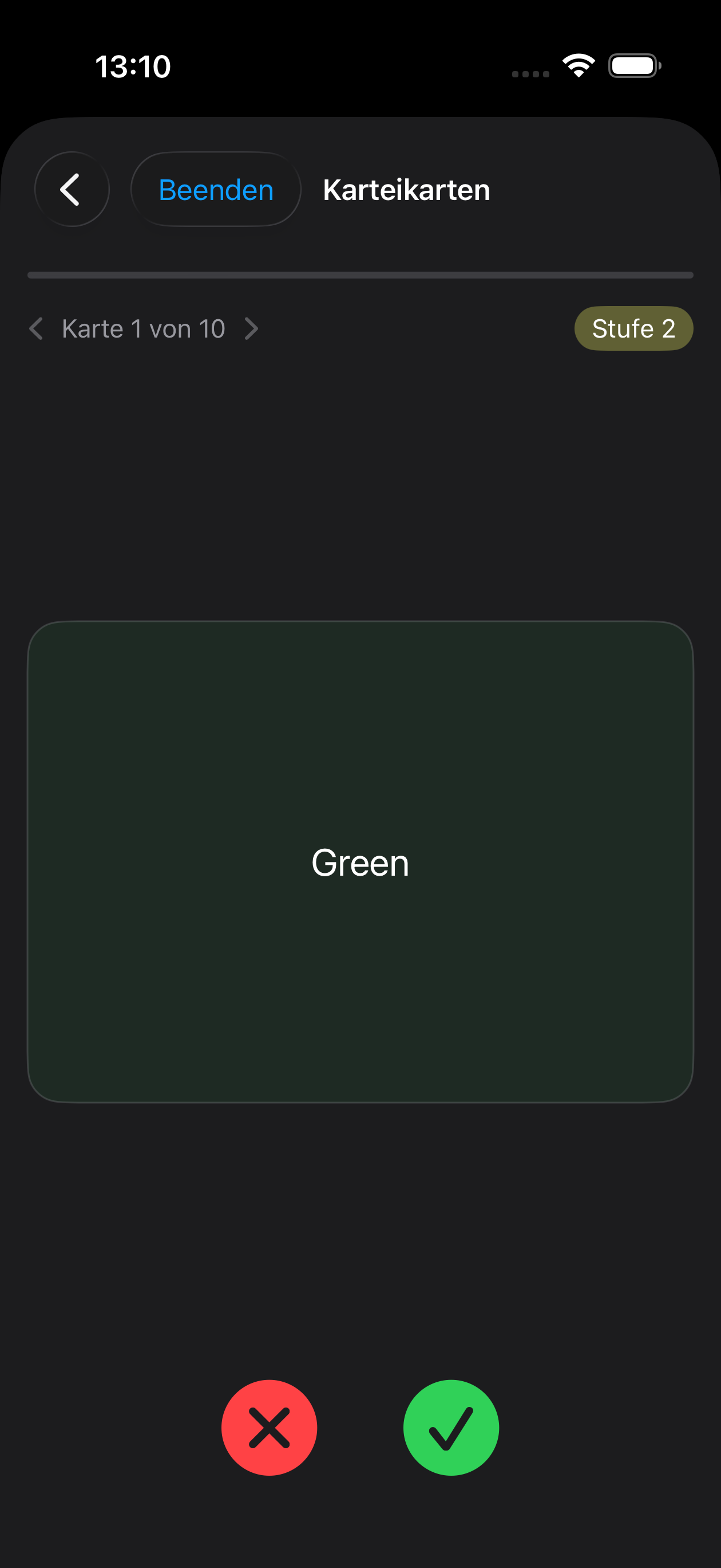 Flashcard Mode