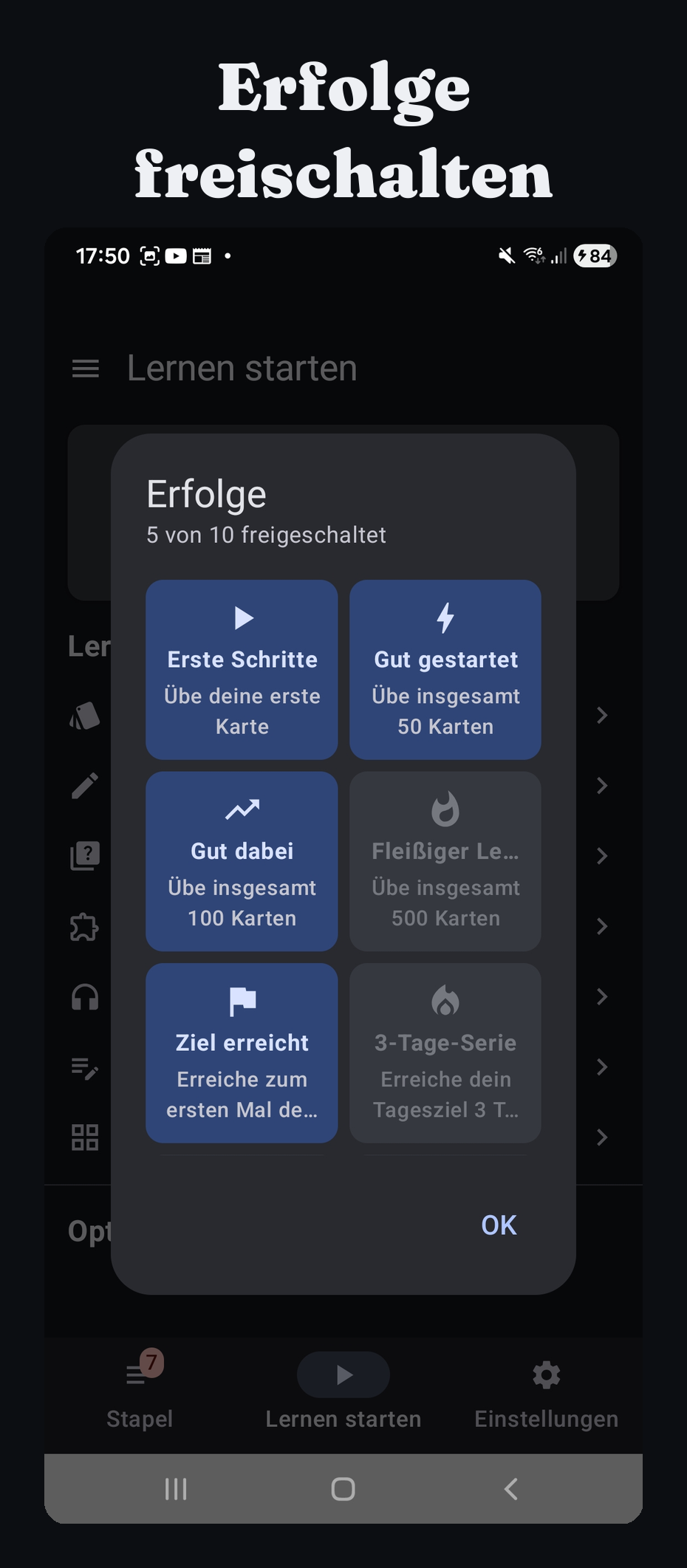 Schalte Erfolge frei