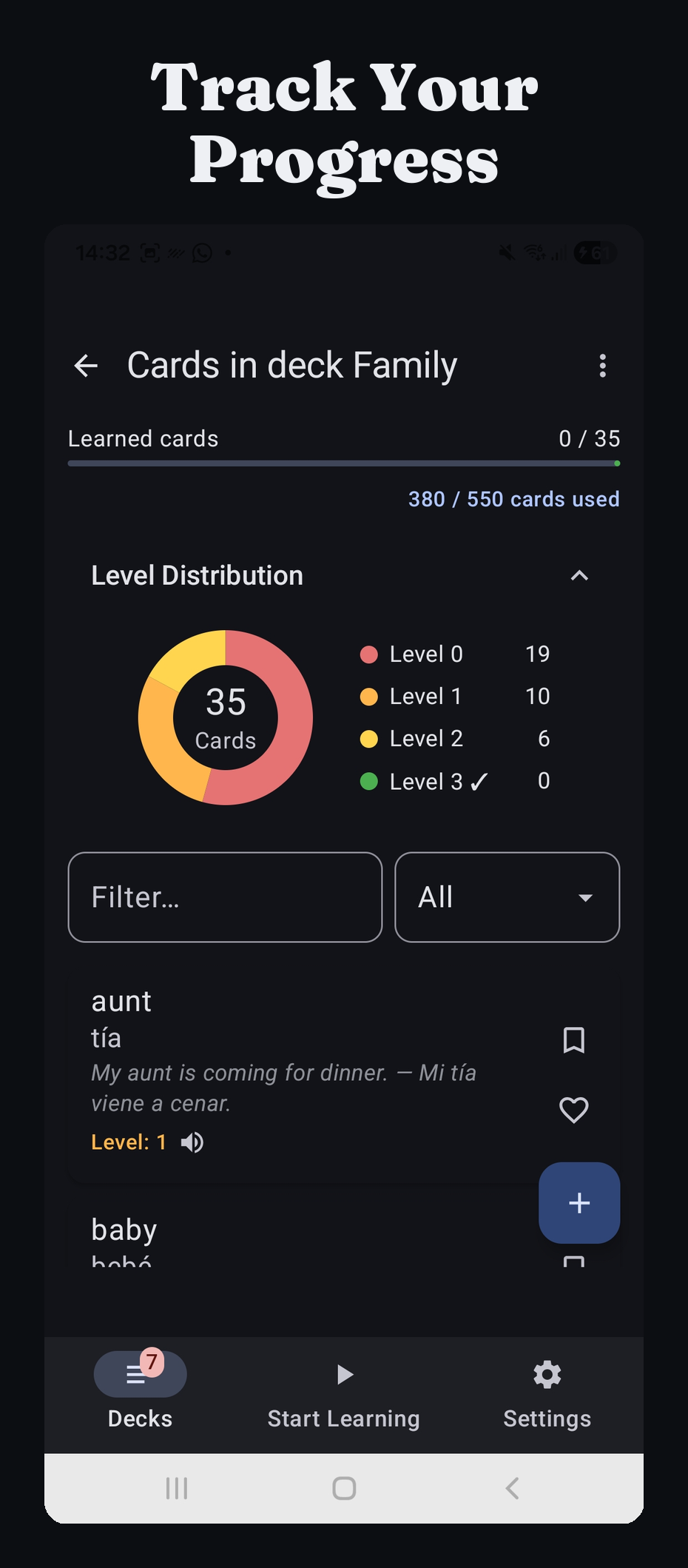 Track your learning progress