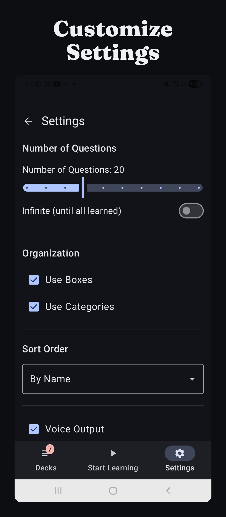 Customize your experience